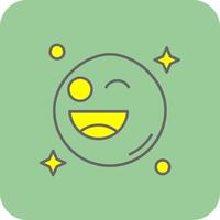 Wink Filled Yellow Icon vector