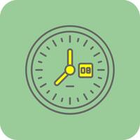 Clock Filled Yellow Icon vector