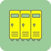 Lockers Filled Yellow Icon vector