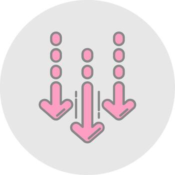 Decrease Line Filled Light Circle Icon vector