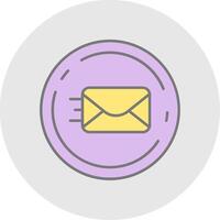 Send Line Filled Light Circle Icon vector