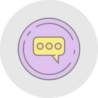 Comment Line Filled Light Circle Icon vector