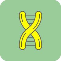 Dna Filled Yellow Icon vector