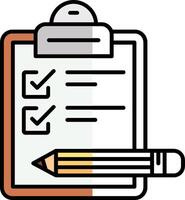 Exam Filled Half Cut Icon vector