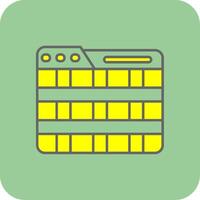 Grid Filled Yellow Icon vector