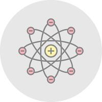 Atom Line Filled Light Circle Icon vector