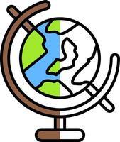 Globe Filled Half Cut Icon vector