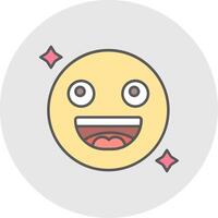 Smile Line Filled Light Circle Icon vector