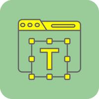 Typography Filled Yellow Icon vector