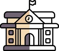 College Filled Half Cut Icon vector