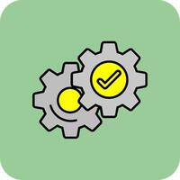 Setting Filled Yellow Icon vector