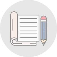 Notebook Line Filled Light Circle Icon vector