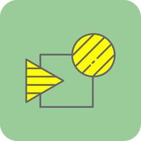 Intersect Filled Yellow Icon vector