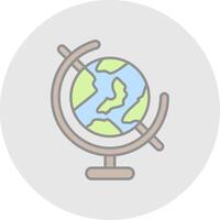 Globe Line Filled Light Circle Icon vector