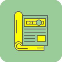 Magazine Filled Yellow Icon vector