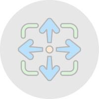 Move Line Filled Light Circle Icon vector