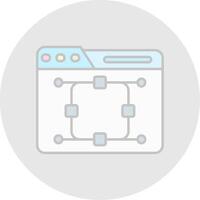 Curve Line Filled Light Circle Icon vector