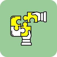 Collaboration Filled Yellow Icon vector