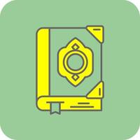 Quran Filled Yellow Icon vector