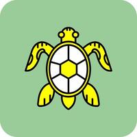 Turtle Filled Yellow Icon vector