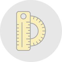 Ruler Line Filled Light Circle Icon vector