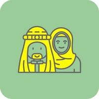 Muslim Filled Yellow Icon vector