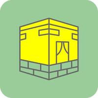 Qibla Filled Yellow Icon vector