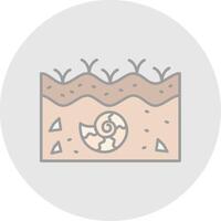 Fossil Line Filled Light Circle Icon vector