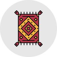 Rug Line Filled Light Circle Icon vector