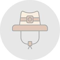 sombrero línea lleno ligero circulo icono vector