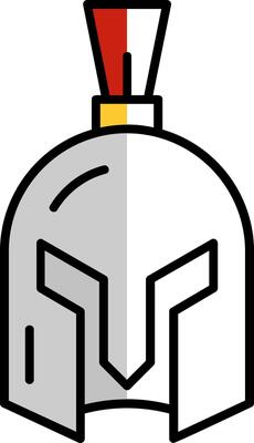 Helmet Filled Half Cut Icon