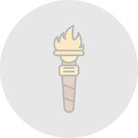 Torch Line Filled Light Circle Icon vector