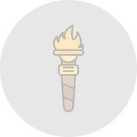 Torch Line Filled Light Circle Icon vector