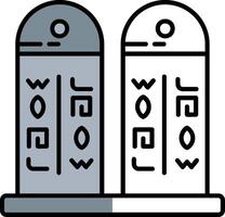 Hieroglyph Filled Half Cut Icon vector