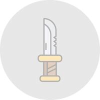 Dagger Line Filled Light Circle Icon vector