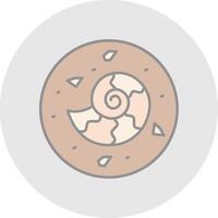 Fossil Line Filled Light Circle Icon vector