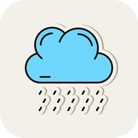 Rainy Line Filled White Shadow Icon vector