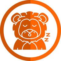 Sleep Glyph Orange Circle Icon vector