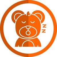 Sleep Glyph Orange Circle Icon vector
