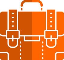 Suitcase Glyph Orange Circle Icon vector