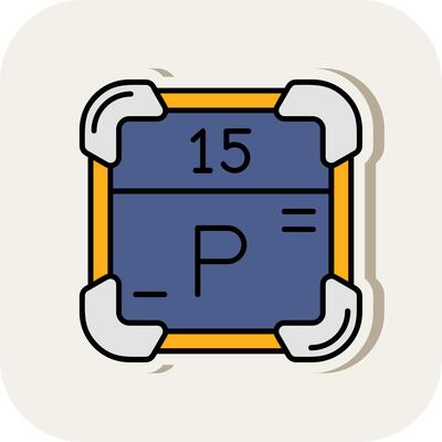 Phosphorus Line Filled White Shadow Icon