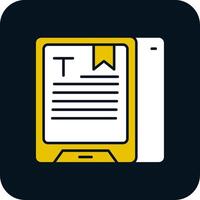 Reading Glyph Two Color Icon vector