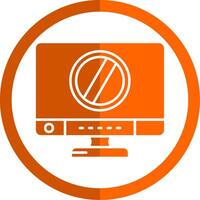 Ban Glyph Orange Circle Icon vector