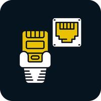 Ethernet Glyph Two Color Icon vector