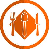 Cutlery Glyph Orange Circle Icon vector