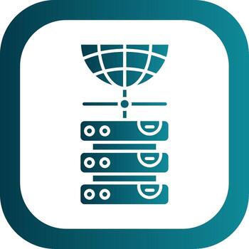 base de datos glifo degradado redondo esquina icono vector