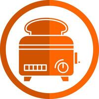 Toaster Glyph Orange Circle Icon vector
