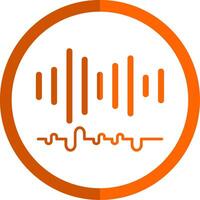 Audio Glyph Orange Circle Icon vector