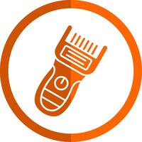 Trimmer Glyph Orange Circle Icon vector