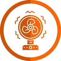 Fan Glyph Orange Circle Icon vector